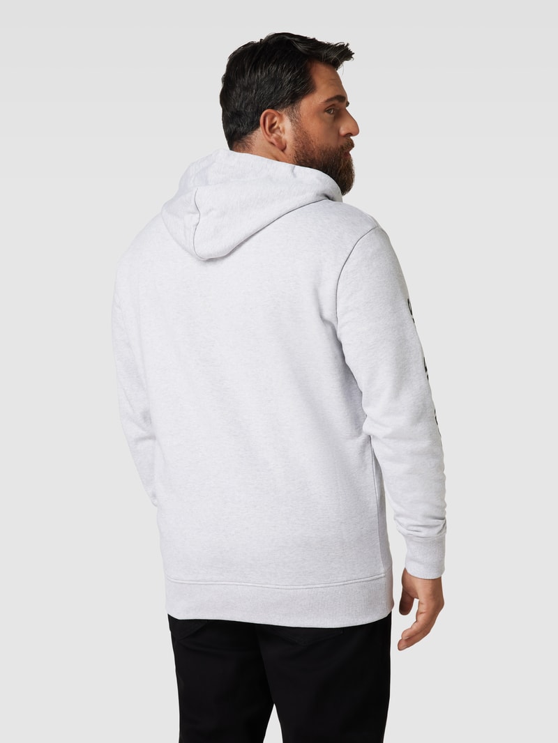 PLUS SIZE Sweatjacke mit Label-Print in mittelgrau meliert