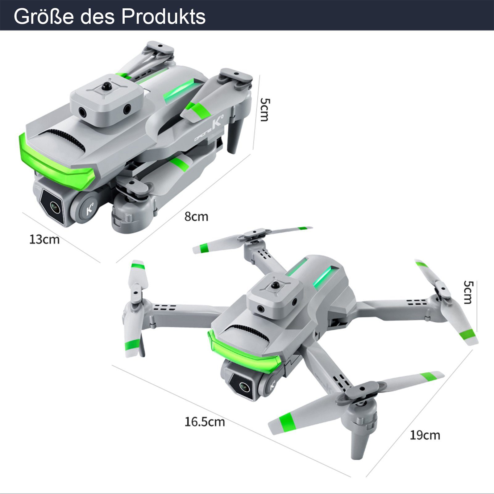 Esun Drohne mit Kamera HD 4K, RC Faltbare FPV Drohnen für Erwachsene,Drone Drohne (4k, Packung, Drone für Kinder Anfänger, 2 Akku Lange Flugzeit)