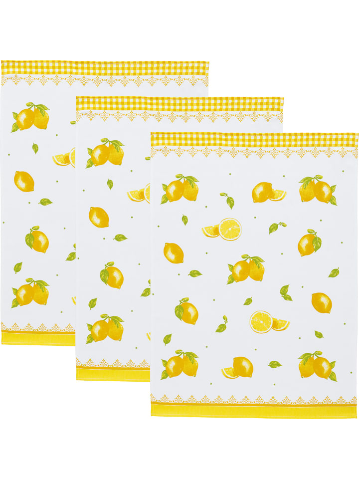 Erwin Müller Baumwolle Geschirrtuch 3er-Pack in Zitronen günstig kaufen 50 x 70 cm