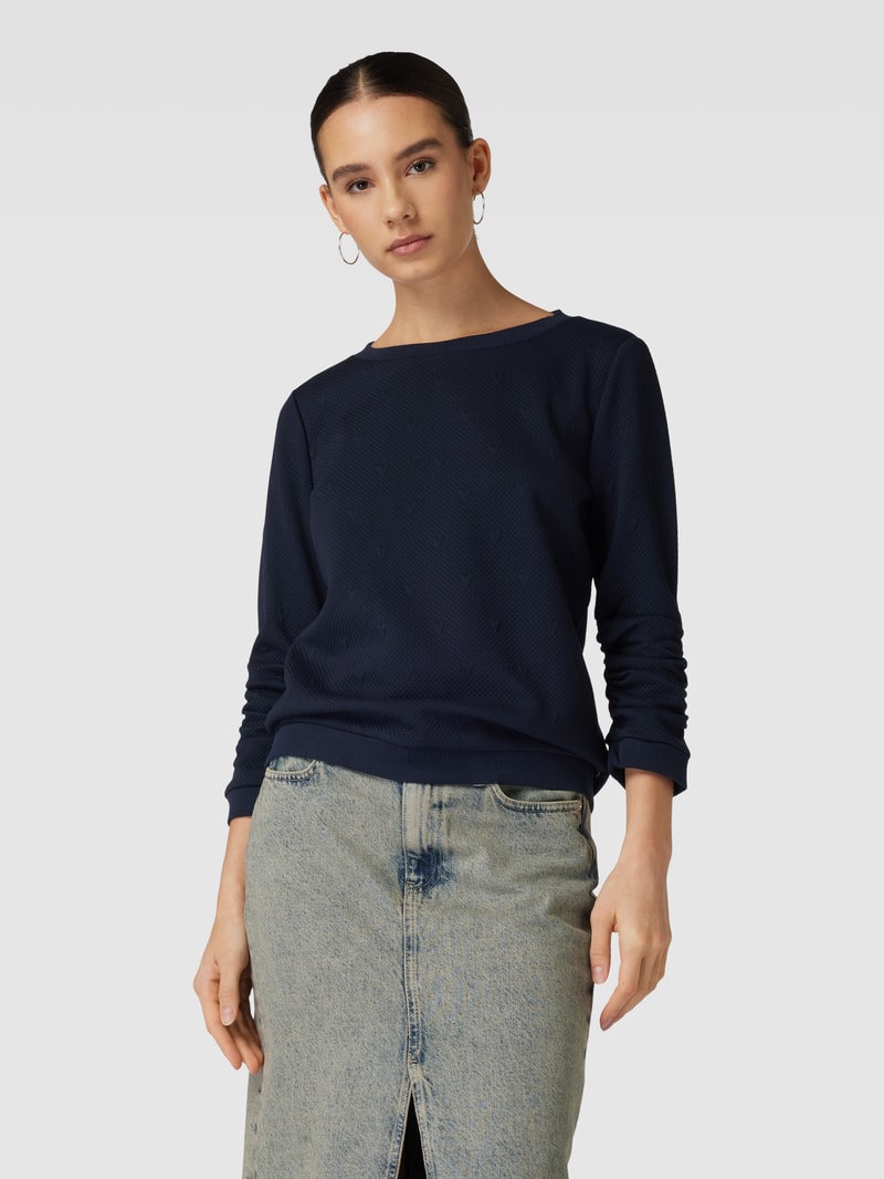Sweatshirt mit 3/4-Arm in dunkelblau