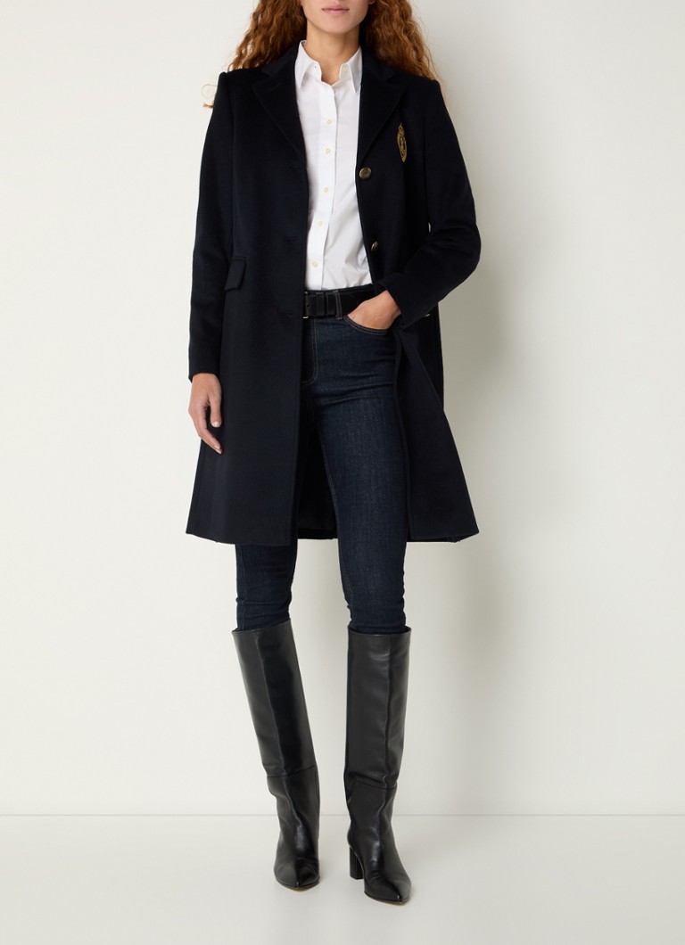 Palton Ralph Lauren din amestec de cașmir, cu buzunare cu refileți și logo brodat.