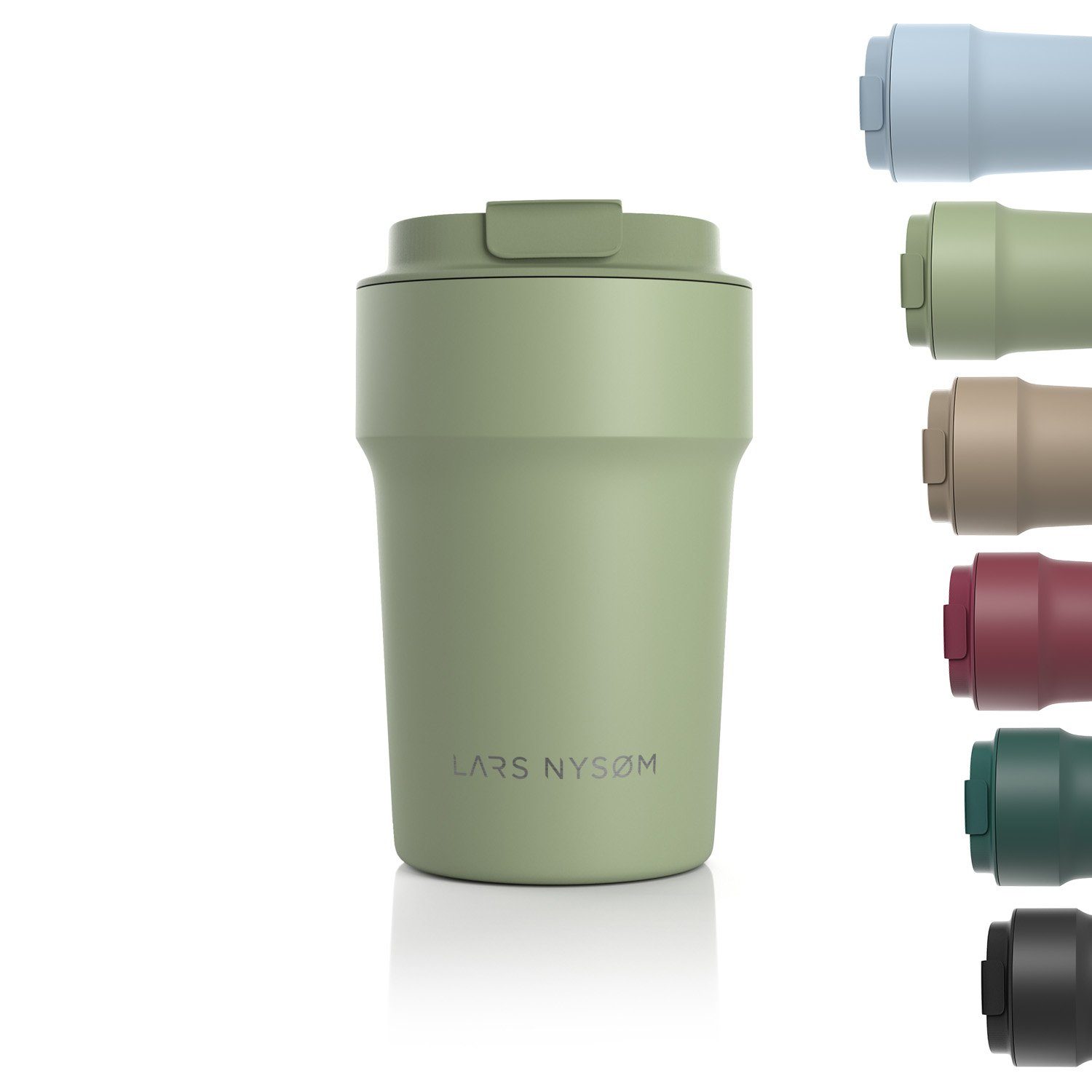 LARS NYSØM Thermobecher Bevægelse, 18/8 Edelstahl, Auslaufsicherer Travel-Mug für Kaffee und Tee unterwegs 380ml 500ml