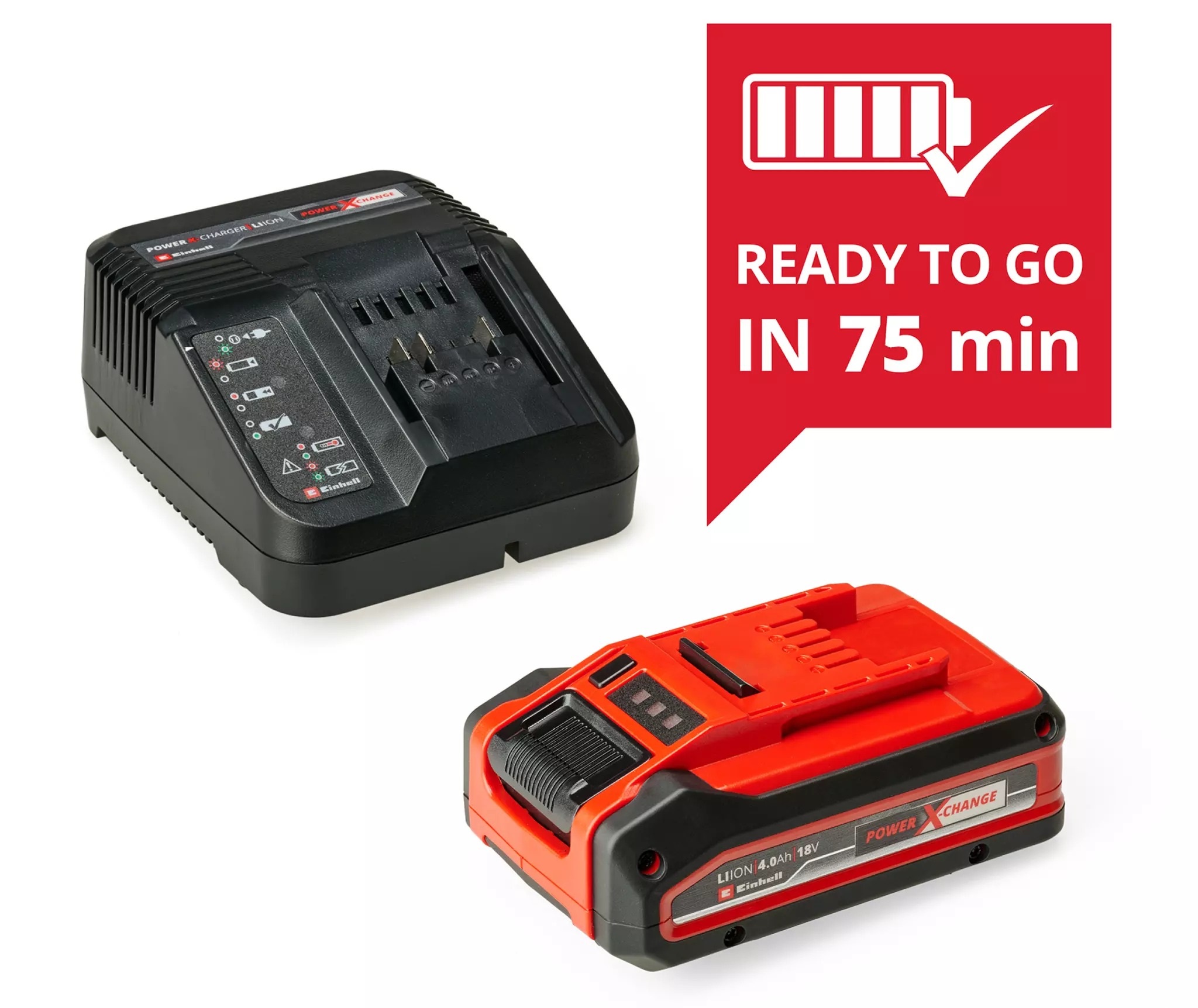 Einhell 4512159 Plus startsett batteri 18 V 4,0 Ah inkl. hurtiglader i eske