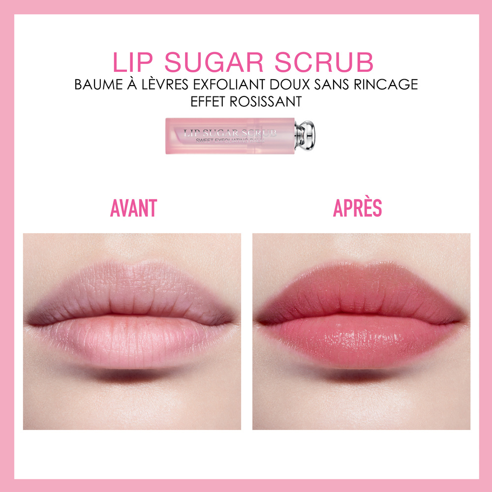 DIOR Lip Sugar Scrub Baume lèvres exfoliant doux au sucre san s rinçage - effet rosissant