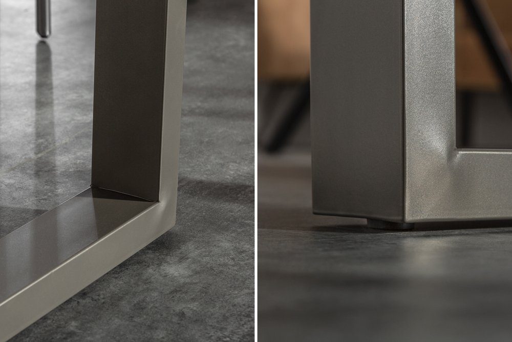 riess-ambiente Baumkantentisch LIVING EDGE 160cm natur / anthrazit (Einzelartikel, 1-St), Wildeiche-Massivholz · Metall · Kufen-Gestell · 3,5cm Platte · geölt
