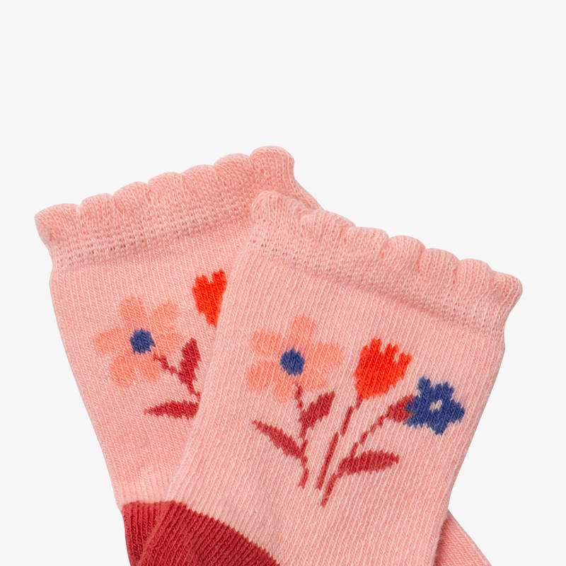 Chaussettes bébé fille jacquard herbier roses Catimini