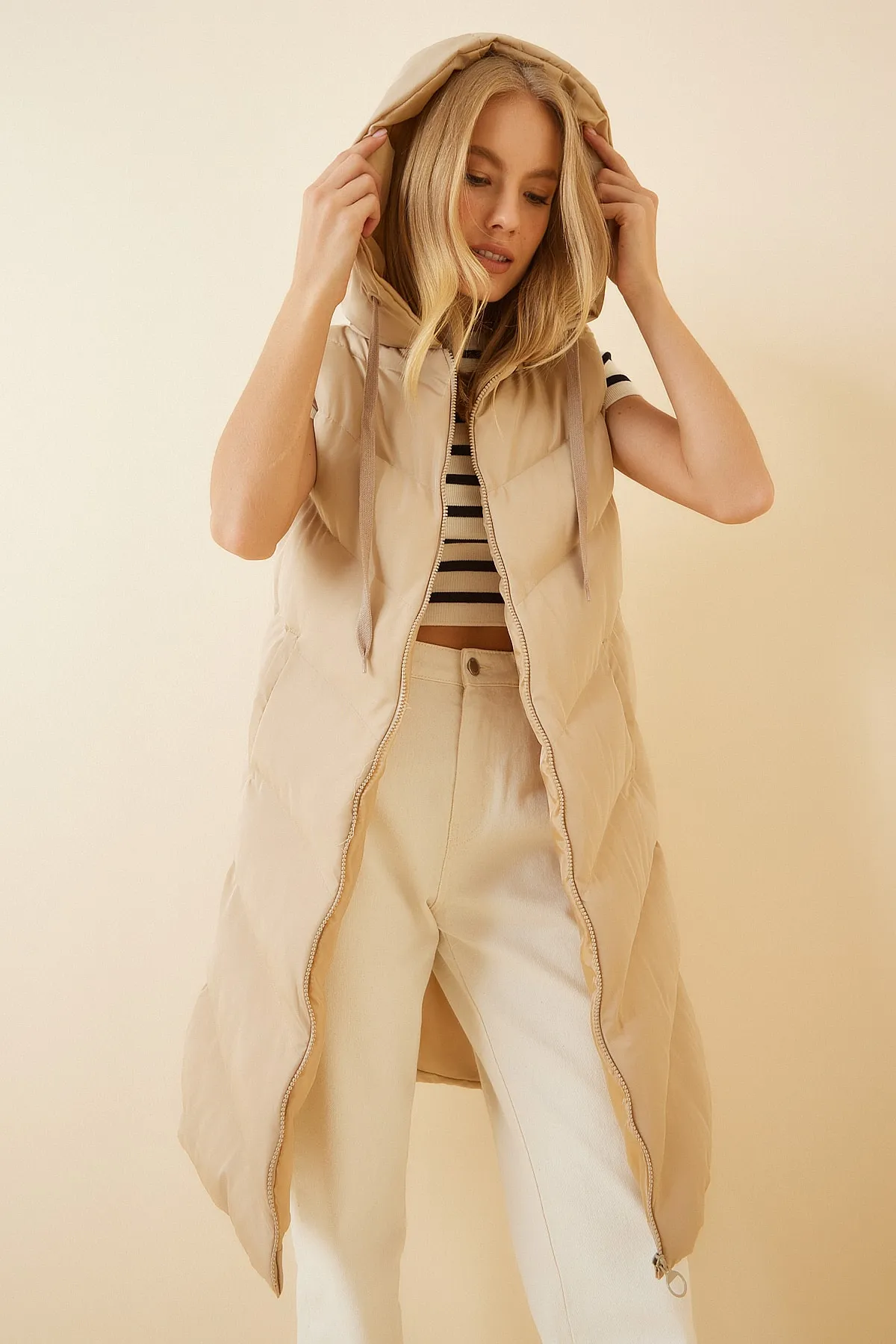Happiness İstanbul  Weste - Beige - Puffer