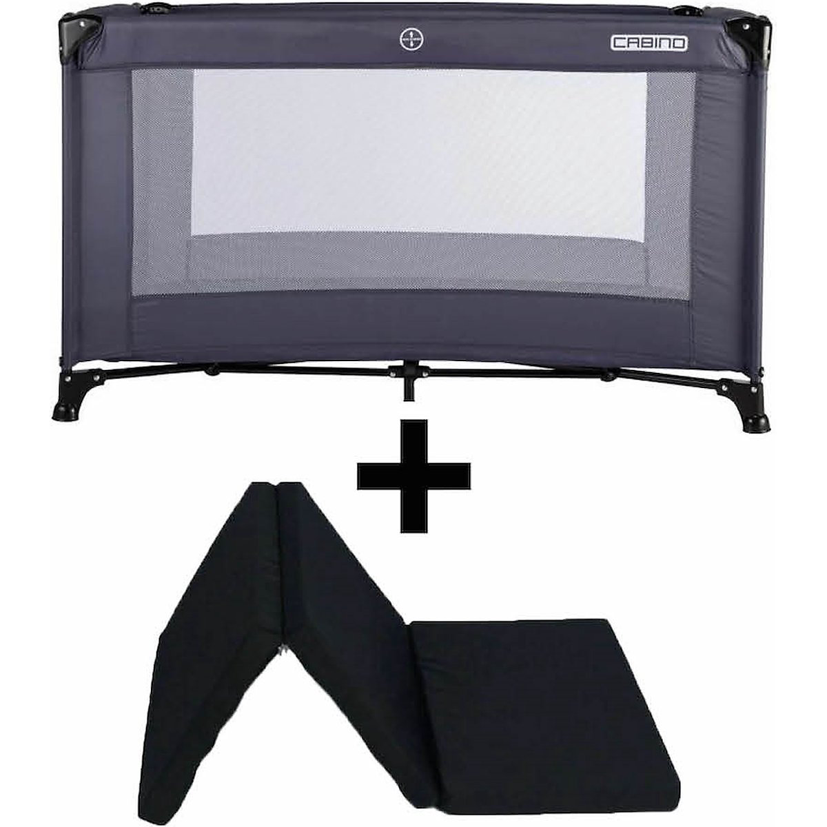 Babybett Campingbett Reisebett  Campingbett / Reisebett Set inklusive bequemer Matratze 60x120cm Grau