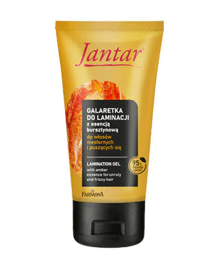 Jantar želė su gintaro esencija nepaklusniems ir garbanotiems plaukams laminuoti 150 g