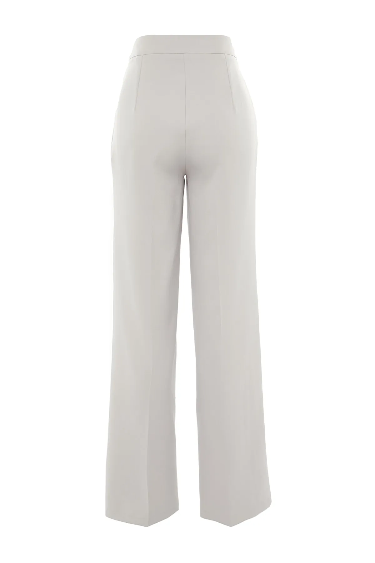 Trendyol Collection  Graue gewebte Hose mit weitem Bein und hoher Taille TWOAW22PL0066