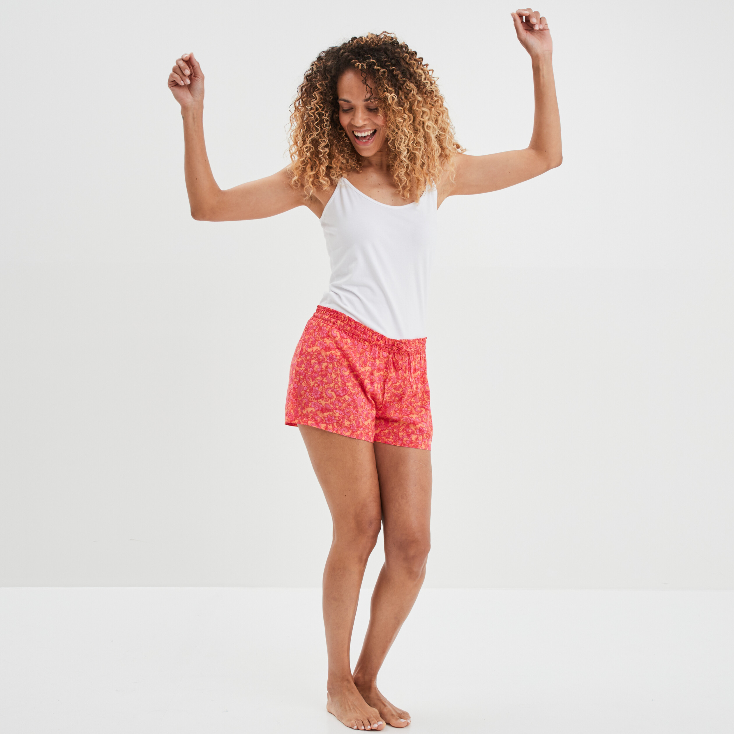 Short de pyjama orange femme | La Halle