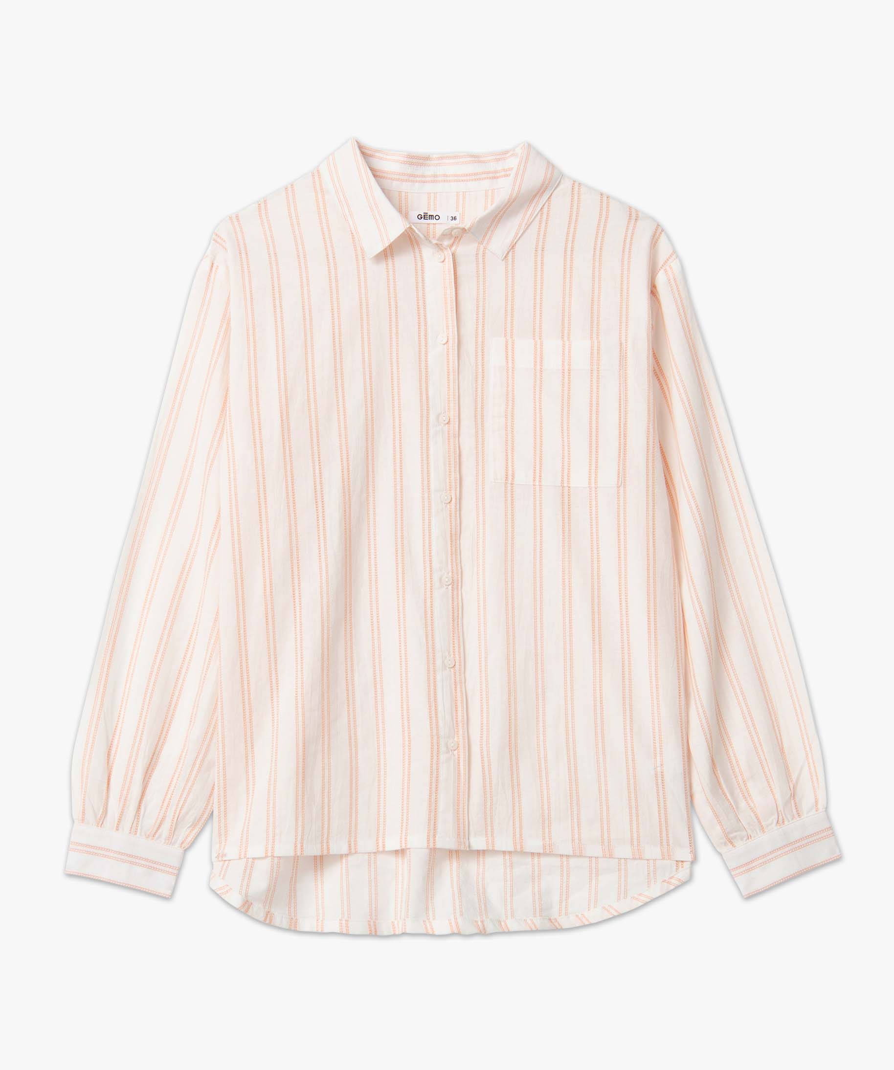 Chemise femme légères à rayures ajourées raye | GEMO