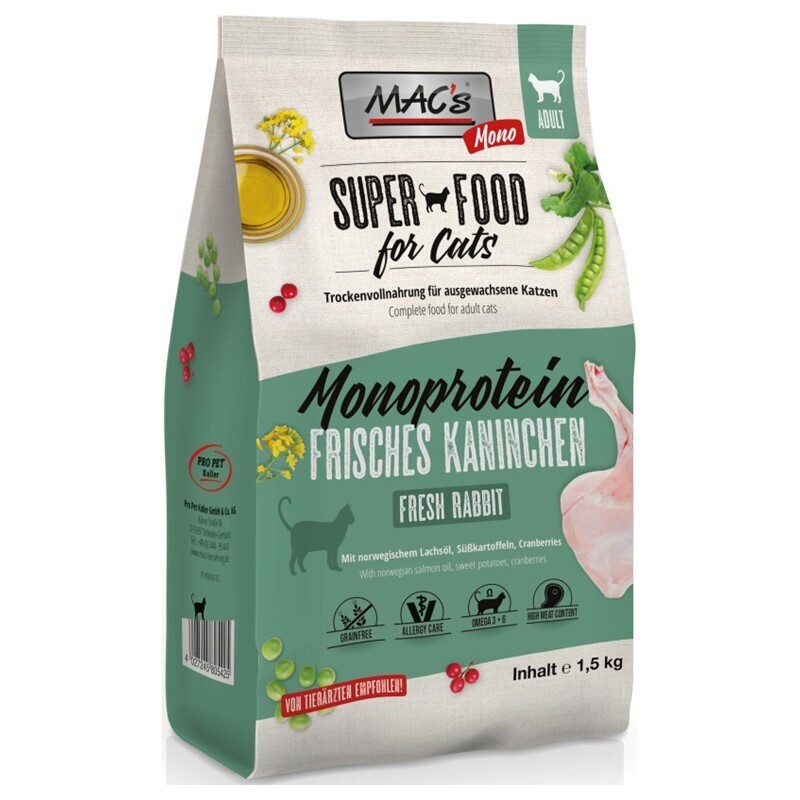MAC's Trockenfutter MAC's Macs Cat Adult Monoprotein Kaninchen 1,5kg