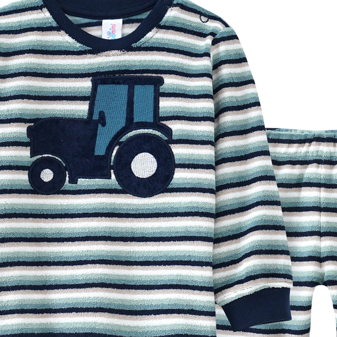 Baby Frottee-Schlafanzug mit Trecker-Motiv