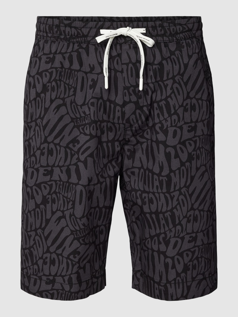 Shorts mit Allover-Muster in schwarz