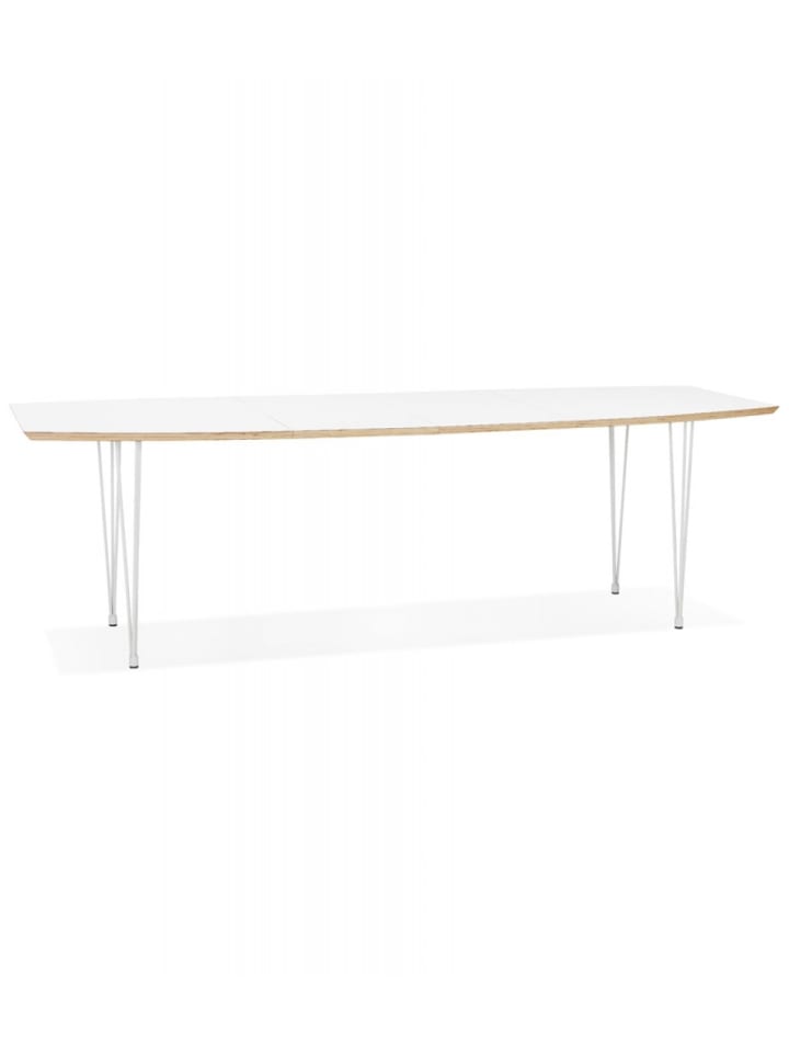 KADIMA DESIGN Ausziehbarer Esstisch aus Holz mit Metallbeinen | Moderner Stil in Weiß-Beige günstig kaufen onesize