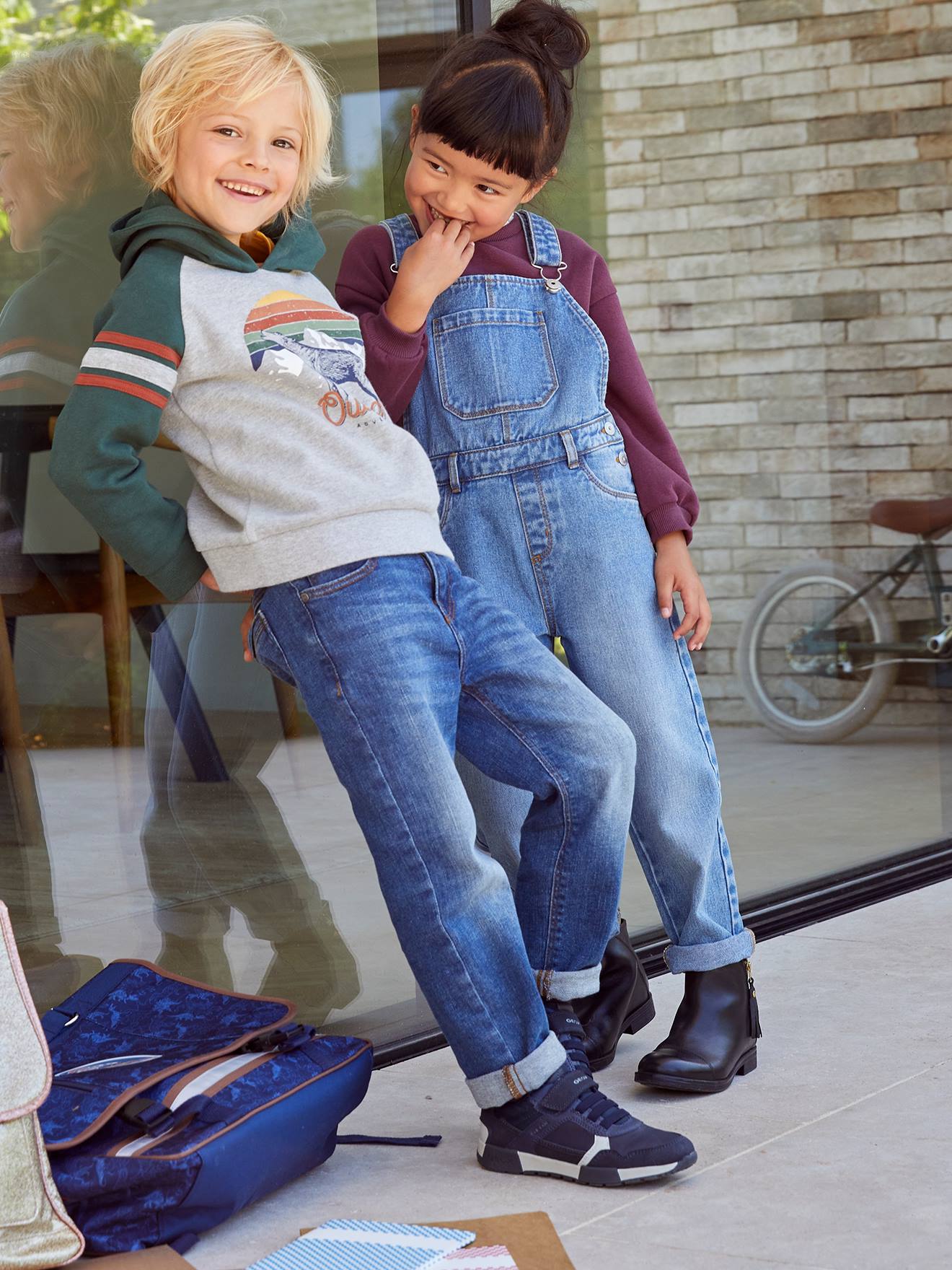 Vertbaudet Jungen Loose-Fit-Jeans Oeko-Tex - blue stone