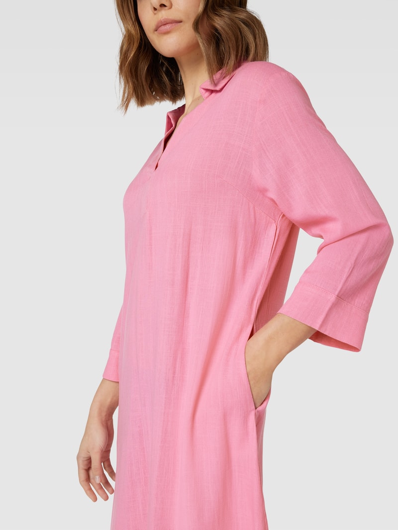 Knielanges Tunikakleid mit 3/4-Arm in pink
