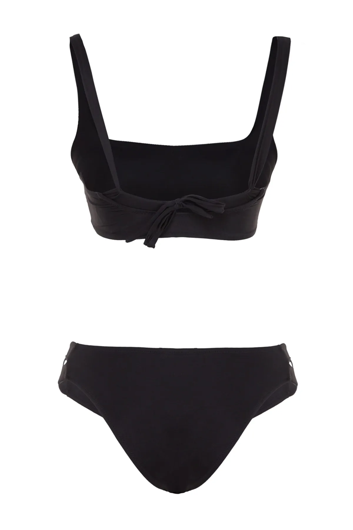 Trendyol Collection  Schwarzes Bustier-Bikini-Set mit Cut-Out/Fenster und normalem Bein TBESS23BT00065