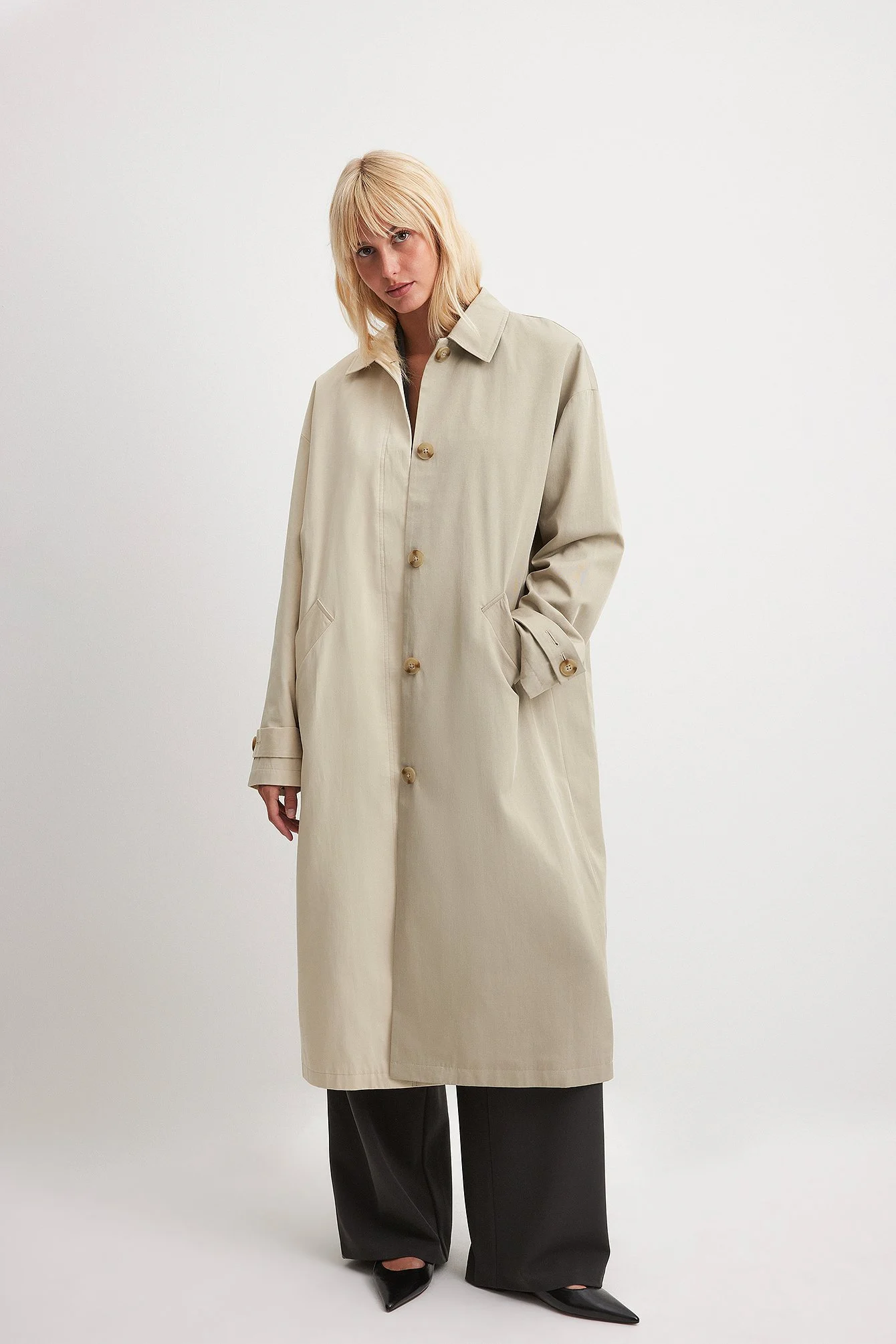 Zweifarbiger Trenchcoat