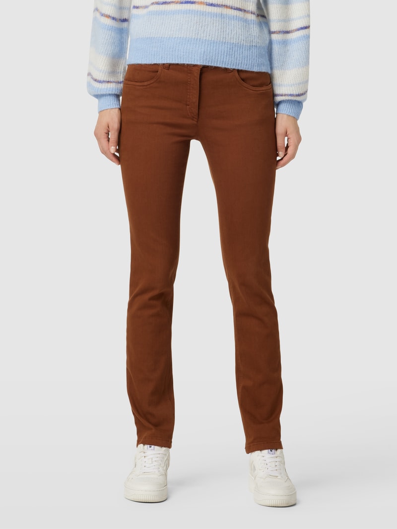 Slim Fit Jeans mit Stretch-Anteil Modell 'TWIGY' in cognac