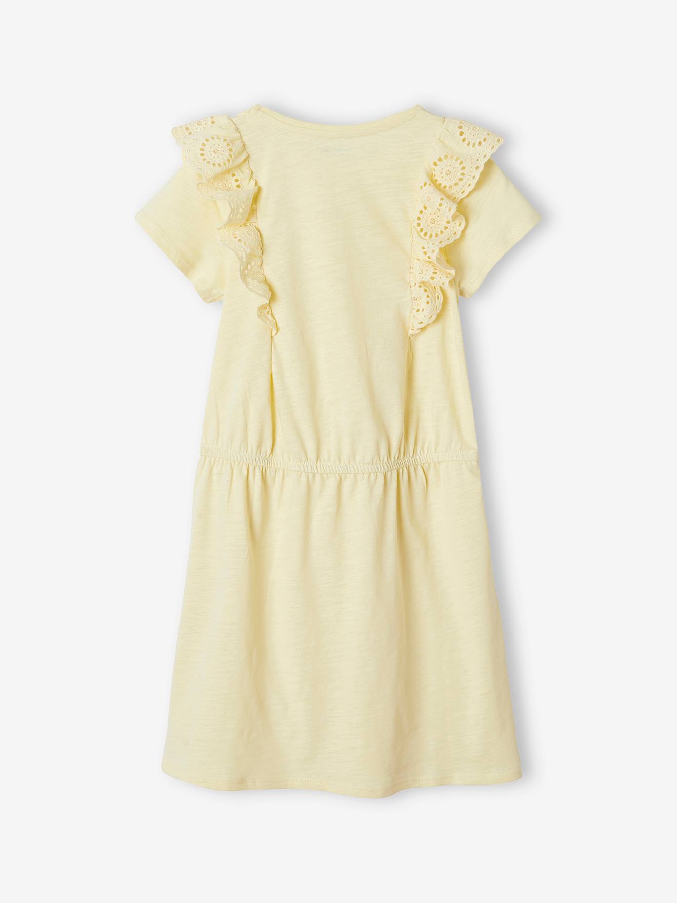 Vertbaudet Mädchen Volantkleid Oeko-Tex - hellgelb