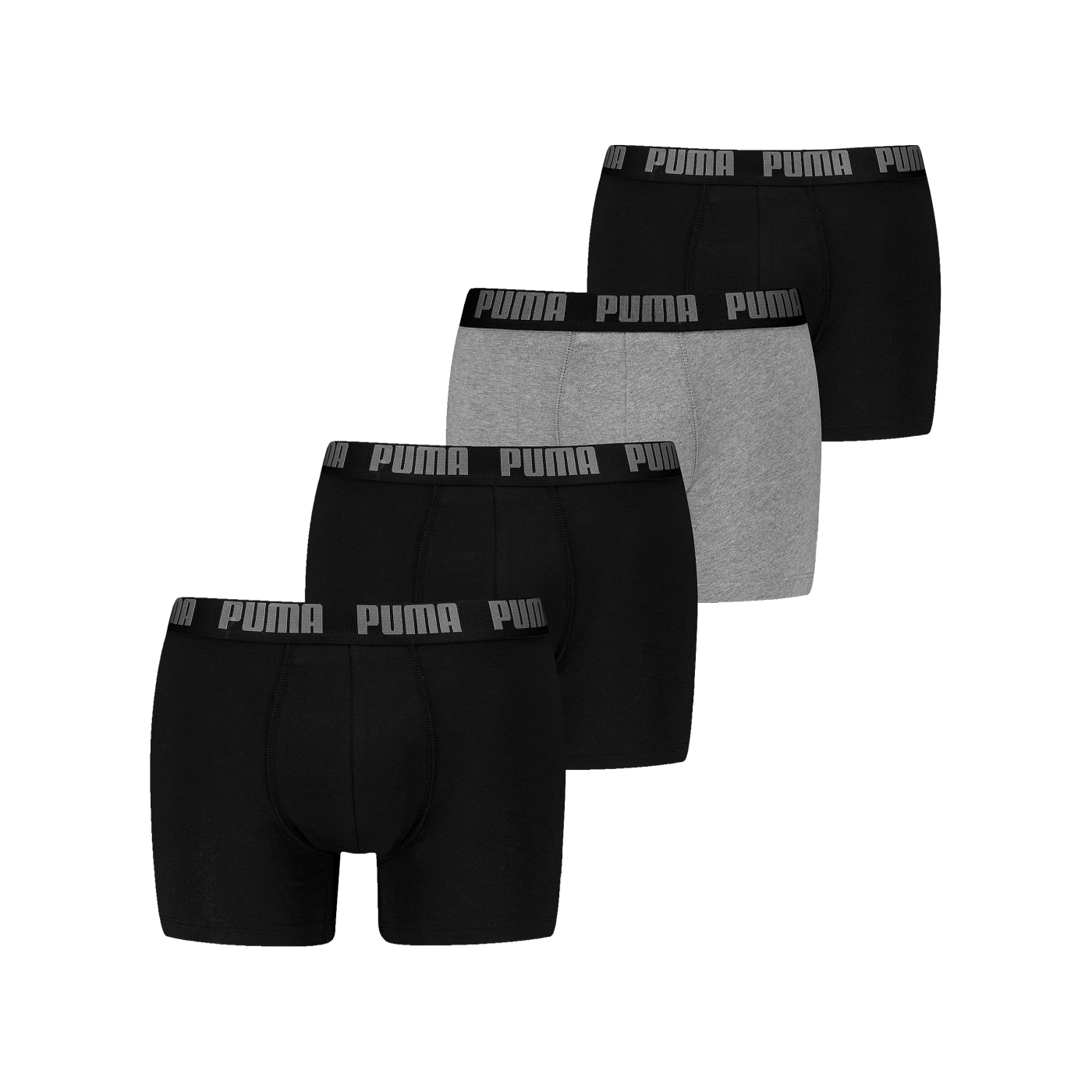 PUMA Everyday Boxer 4er Pack Schwarz Grau F002