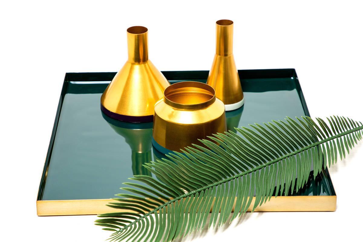 Kayoom Vasen 3er Set Culture 180 Gold / Pflaume / Hellgrau / Petrol