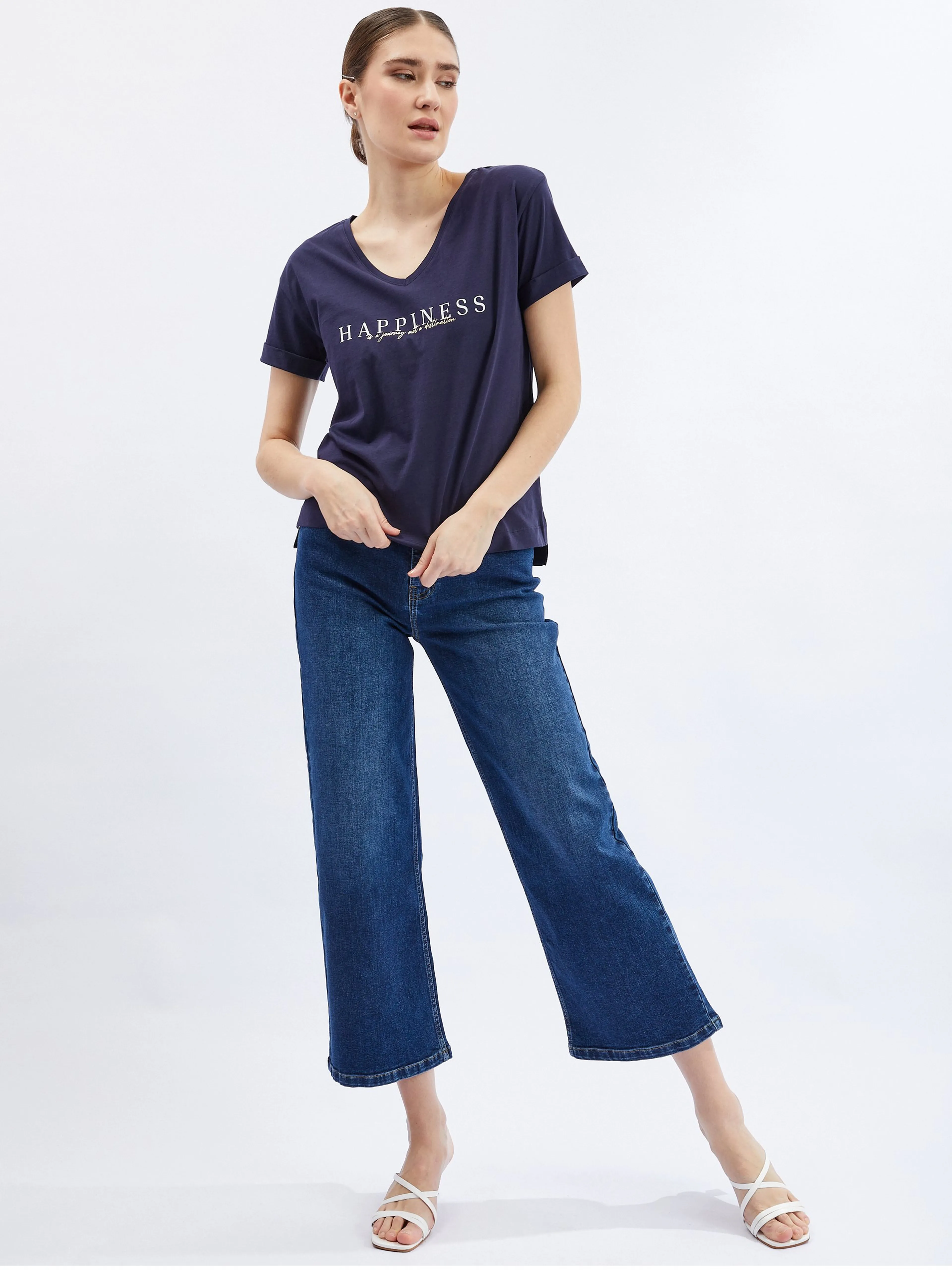 Dunkelblaues ORSAY-Damen-T-Shirt