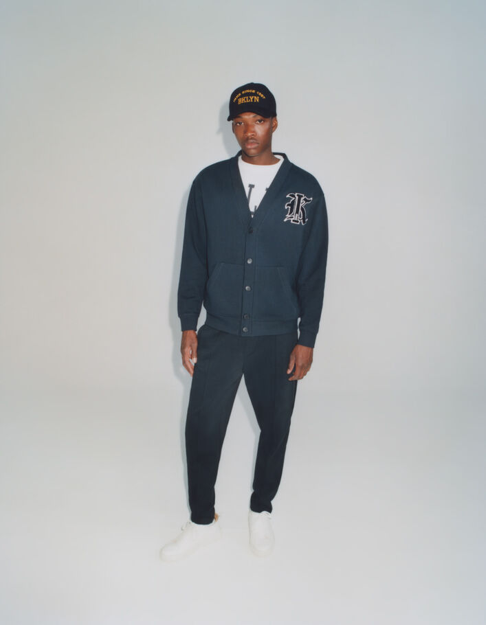 Jogging marine maille piquée esprit sport Homme