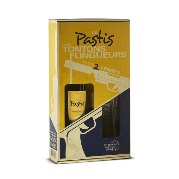 Coffret Pastis Les Tontons Flingueurs + 2 Verres