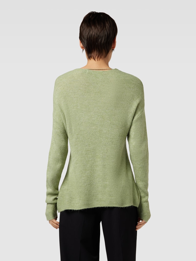 Strickpullover mit Strukturmuster Modell 'CREWLEFILE' in schilf