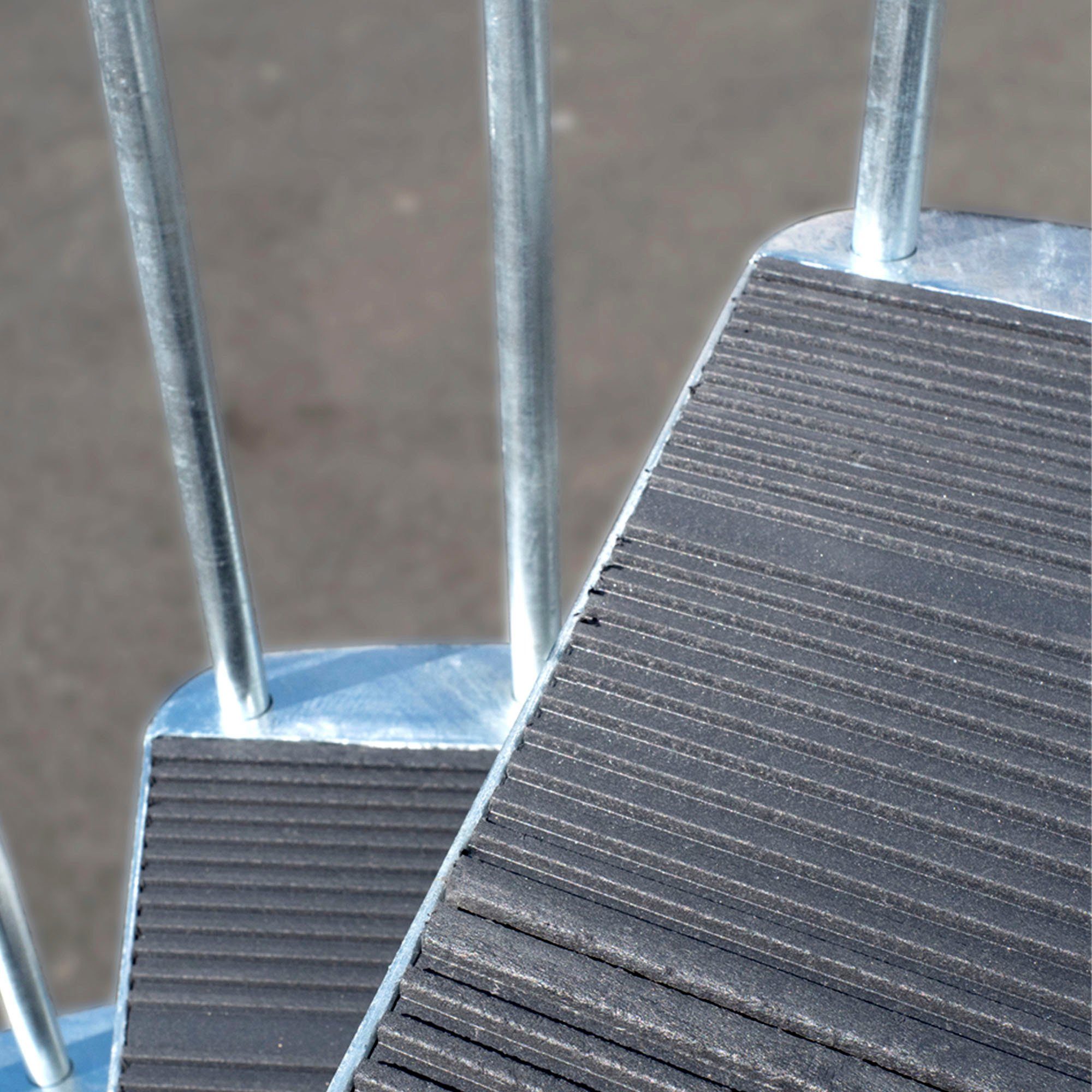 Dolle Außentreppe Gardenspin, für Geschosshöhen bis 282 cm, Stufen offen, Ø: 155 cm, TRIMAX®-Stufen