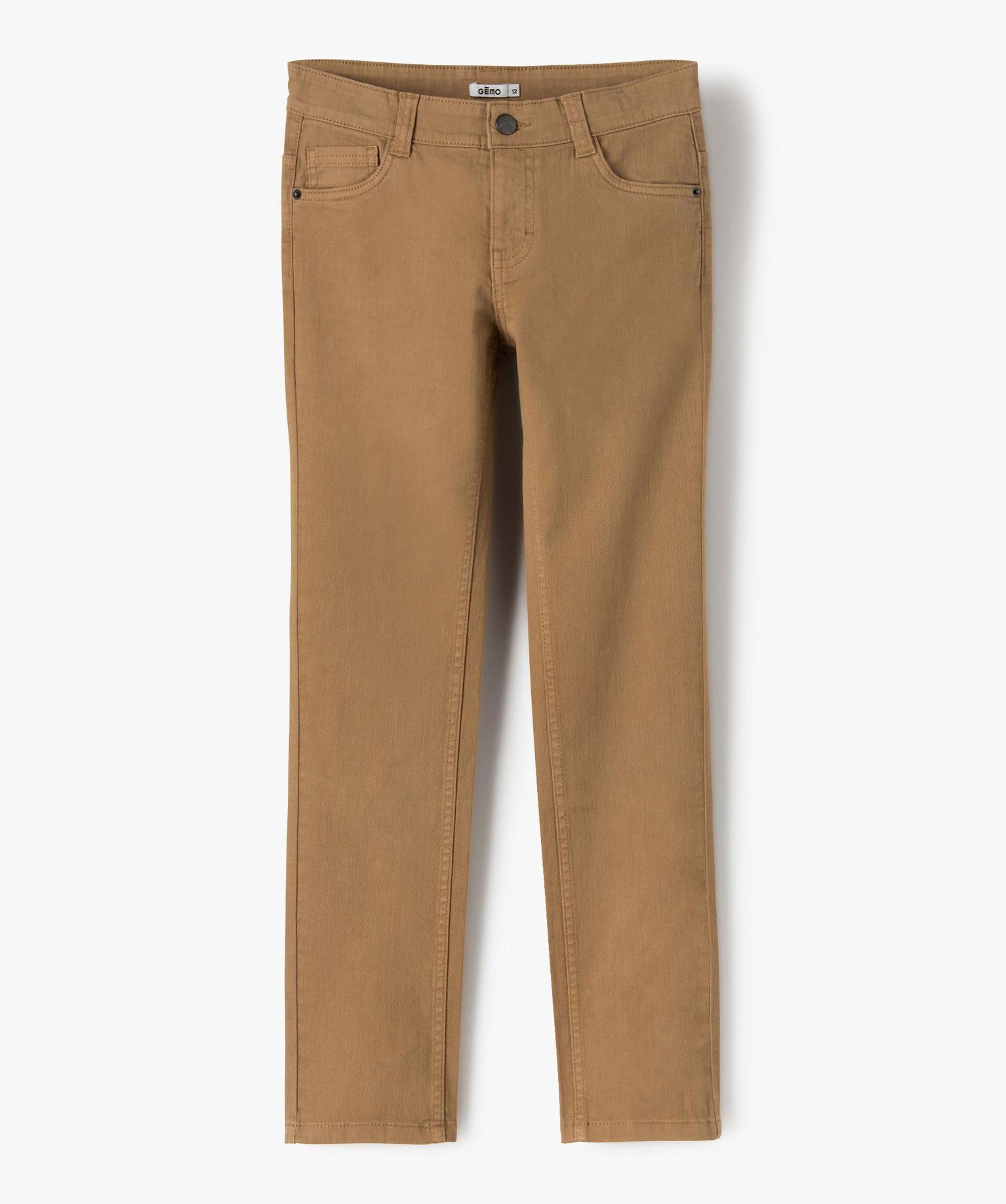 Pantalon Garçon style jean slim 5 poches beige | GEMO