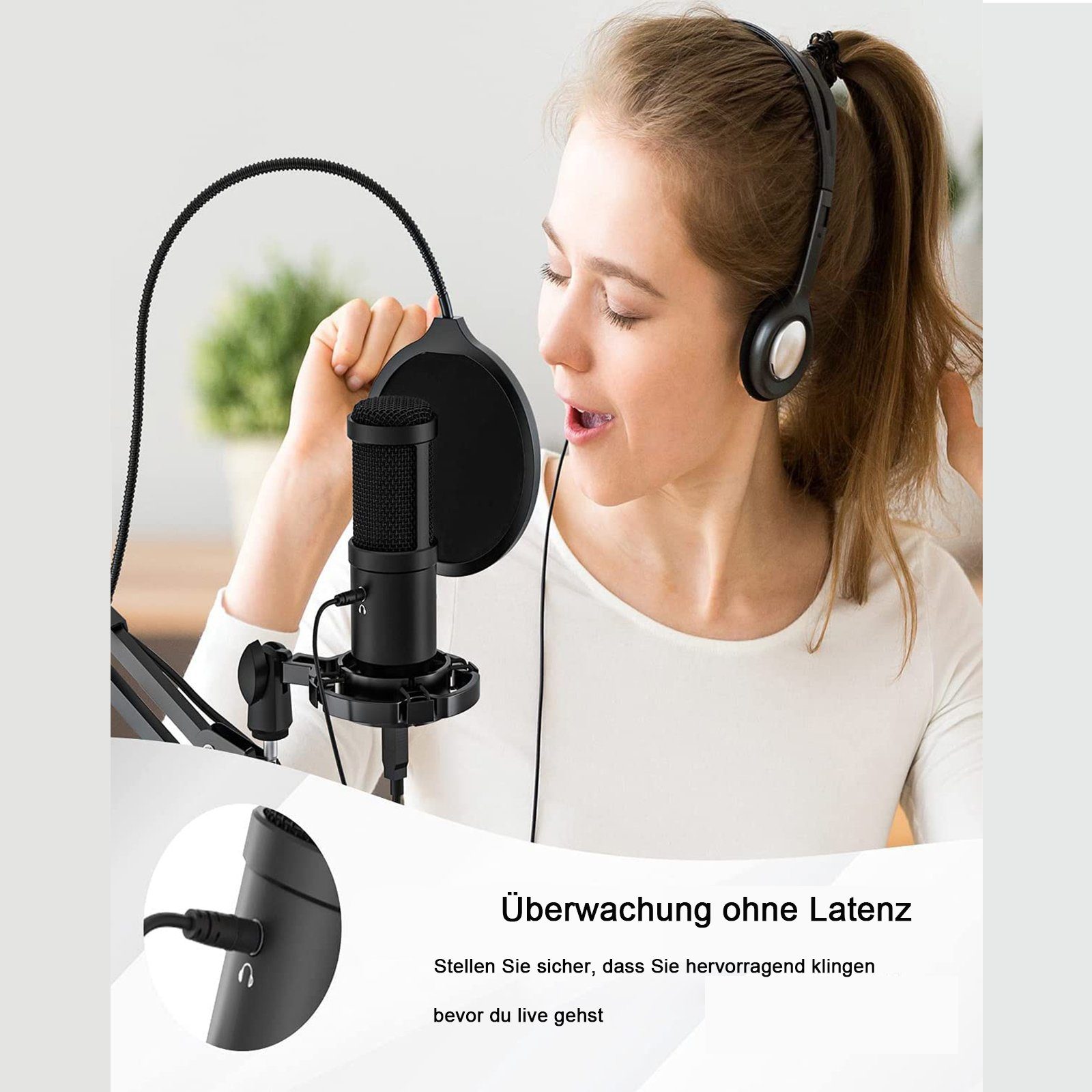 iceagle Mikrofon USB Mikrofon Kondensator Microphone Kit Nierencharakteristik