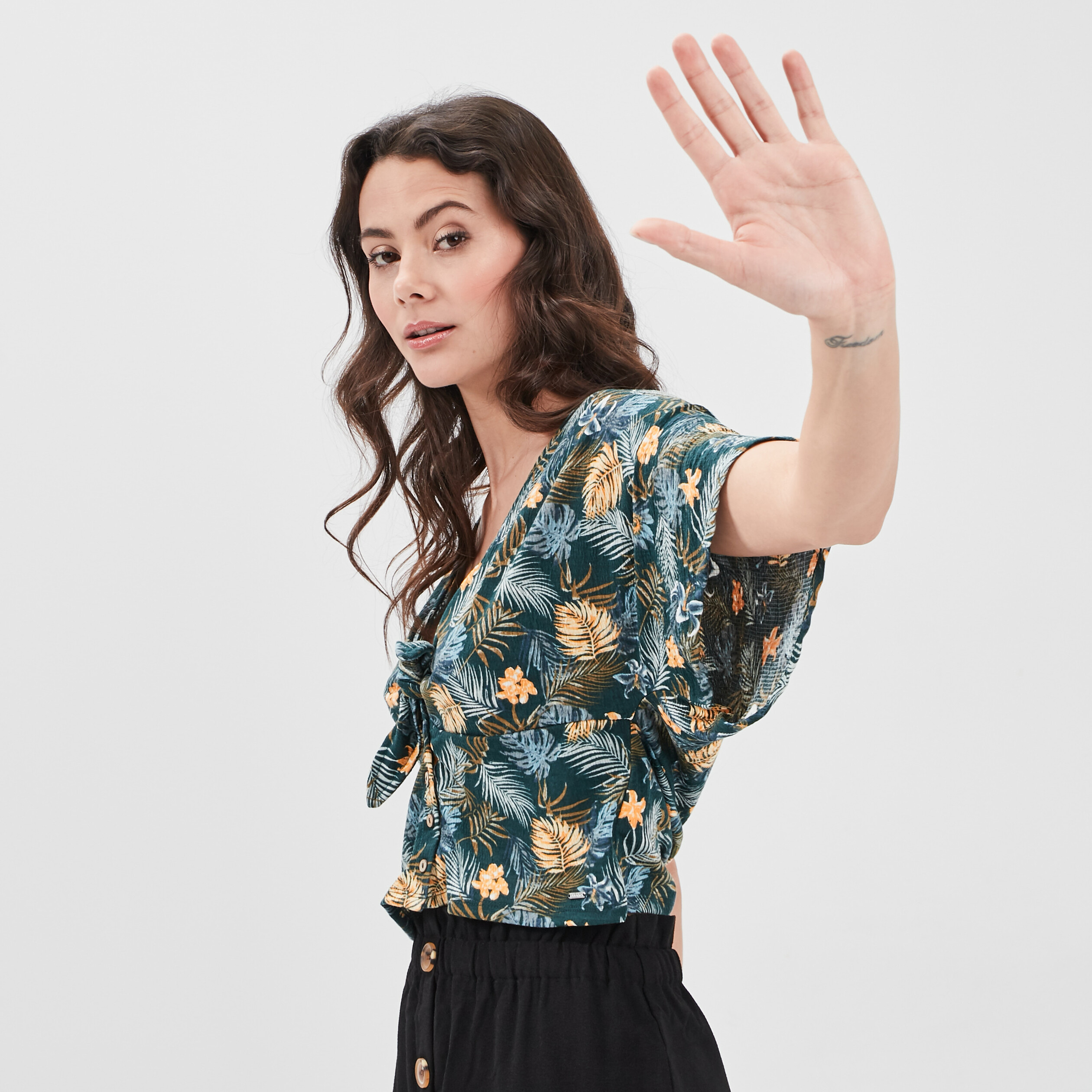 T-shirt manches courtes vert femme | La Halle