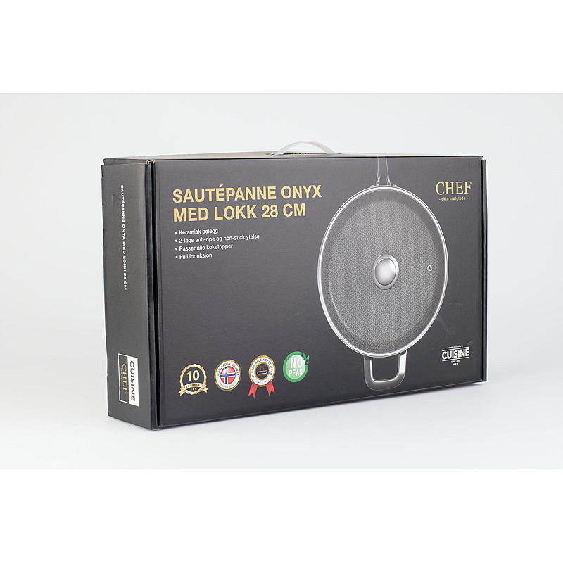 Cuisine Chef Sautepanne ø 28 cm m/lokk Onyx keramisk Cuisine