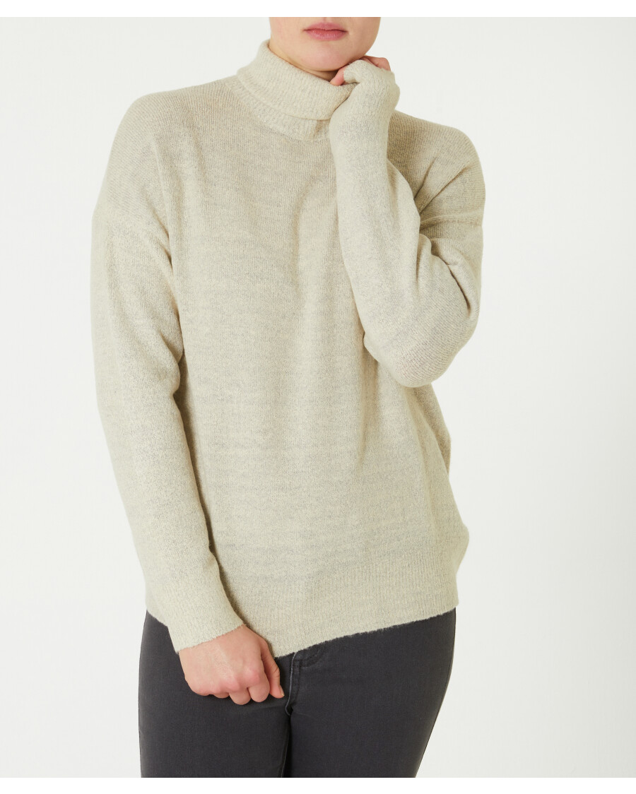 Rollkragenpullover mit Rippbündchen