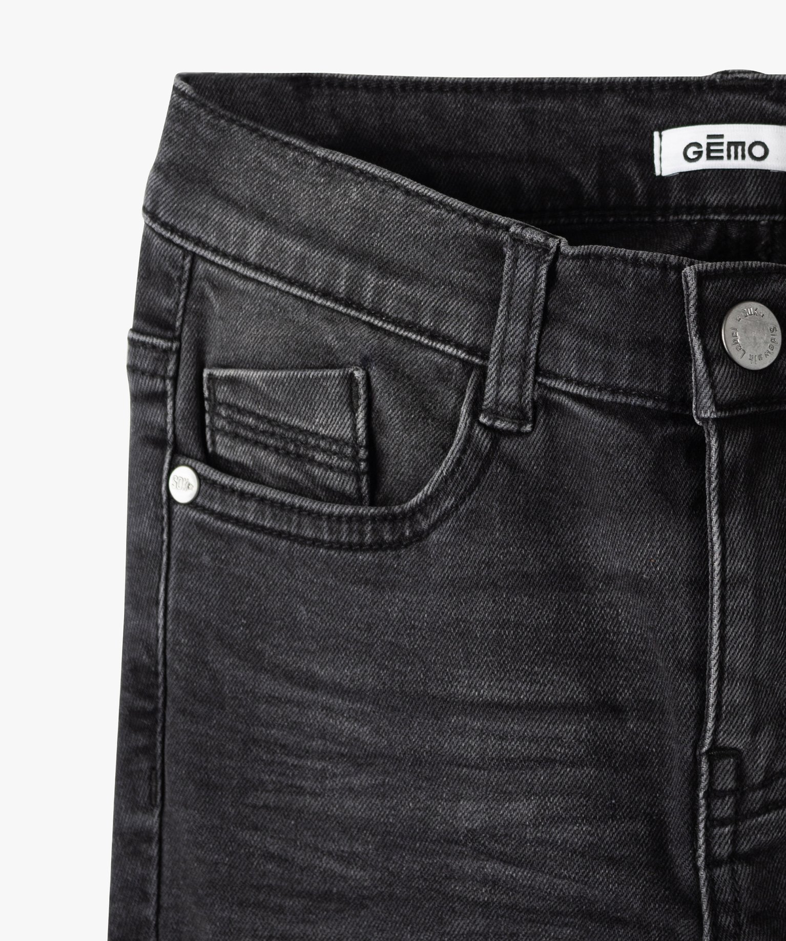 Jean coupe skinny extensible 5 poches Garçon gris fonce | GEMO
