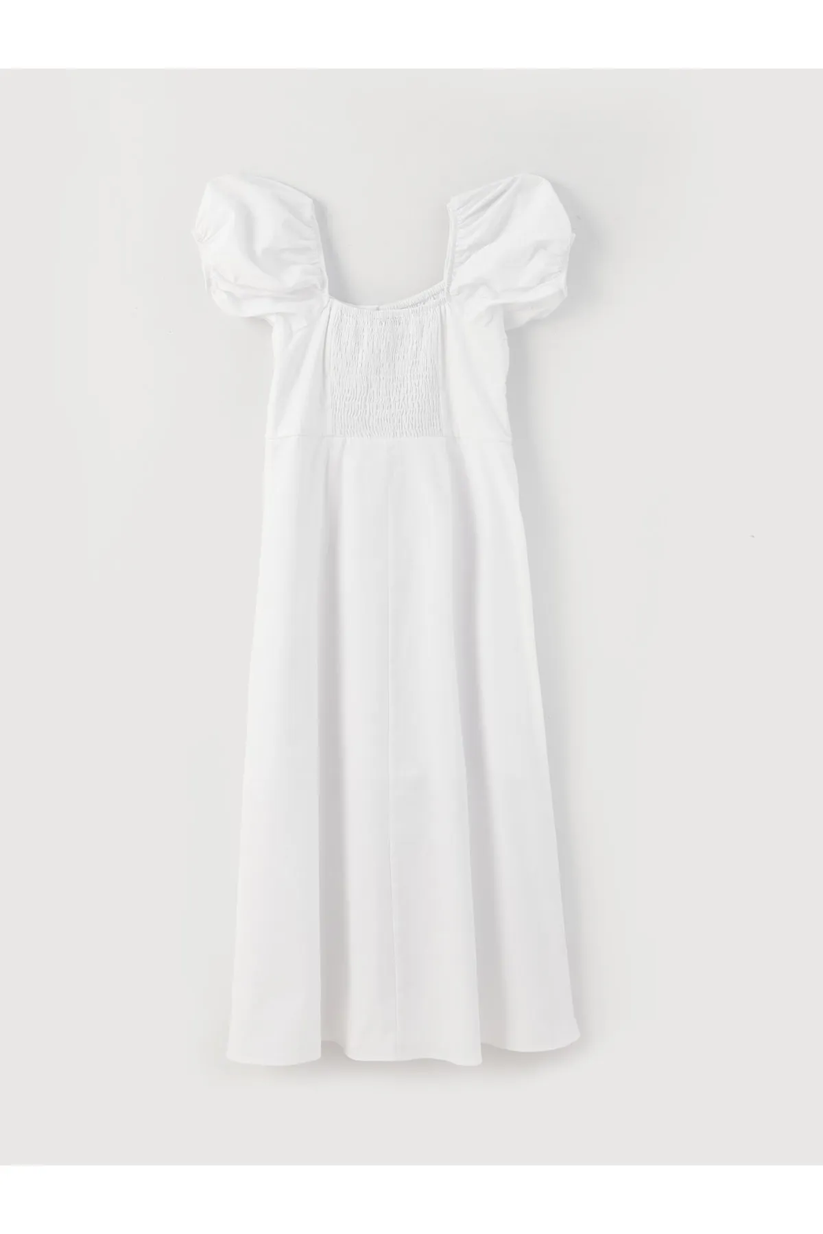 LC Waikiki  Damenkleid mit quadratischem Kragen und schlichten Ballonärmeln