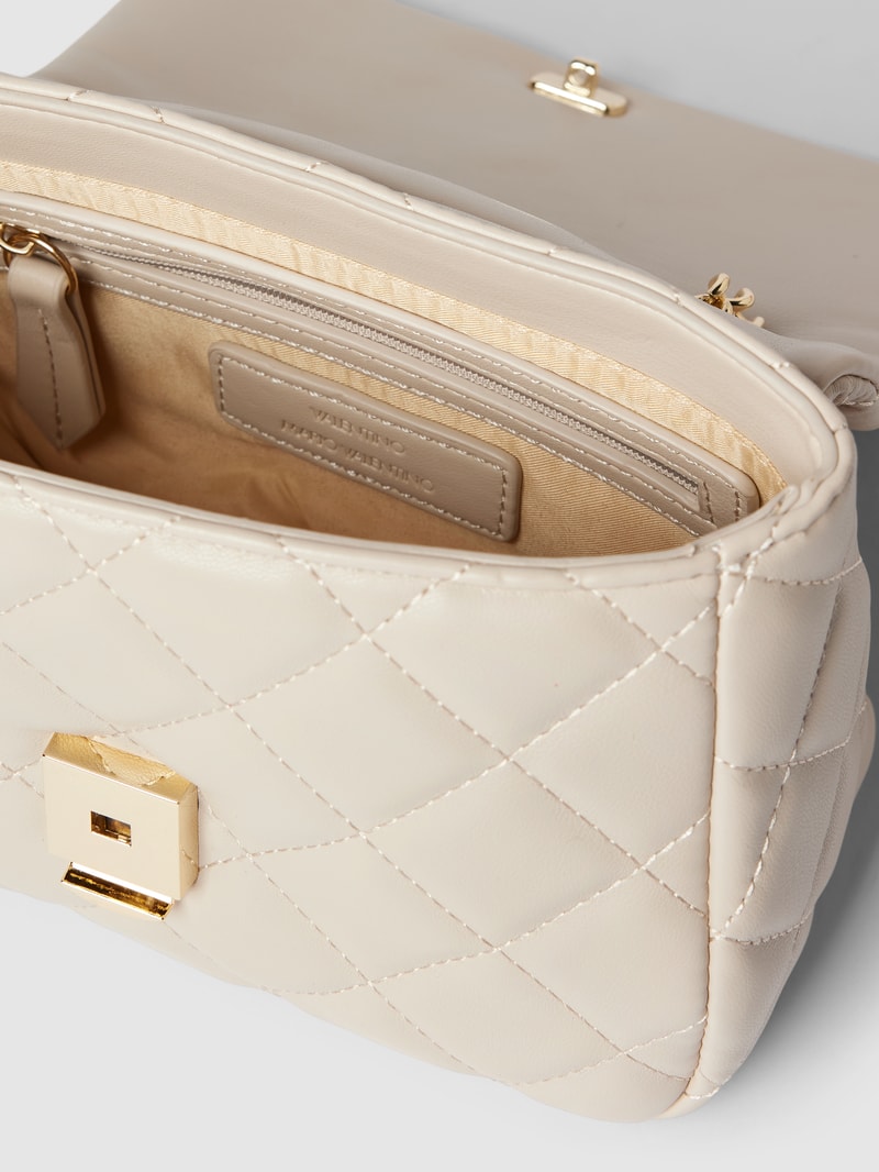 Handtasche mit Steppnähten Modell 'OCARINA' in ecru