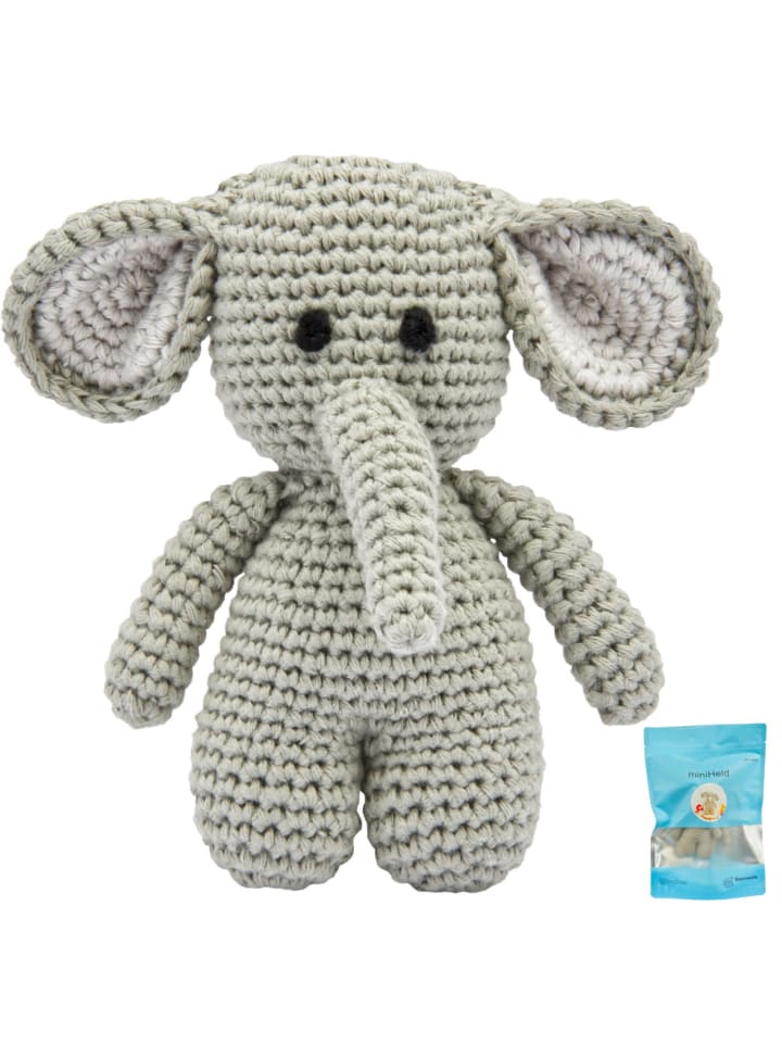 miniHeld Handgestrickter Elefant gehäkelt aus Baumwolle Spielzeug 15 cm 0 Monate günstig kaufen onesize