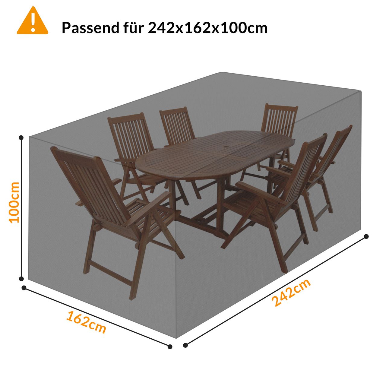 Casaria Kingsleeve® Abdeckung Vanamo Anthrazit 242x162x100cm