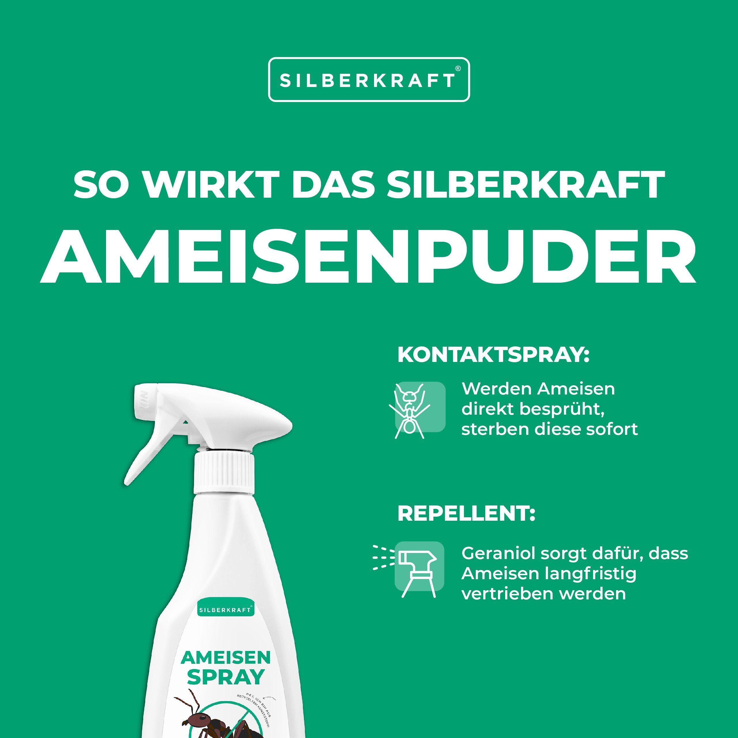 Silberkraft Insektenspray Anti Ameisen Spray - Ameisenspray, 500 ml, 1-St.