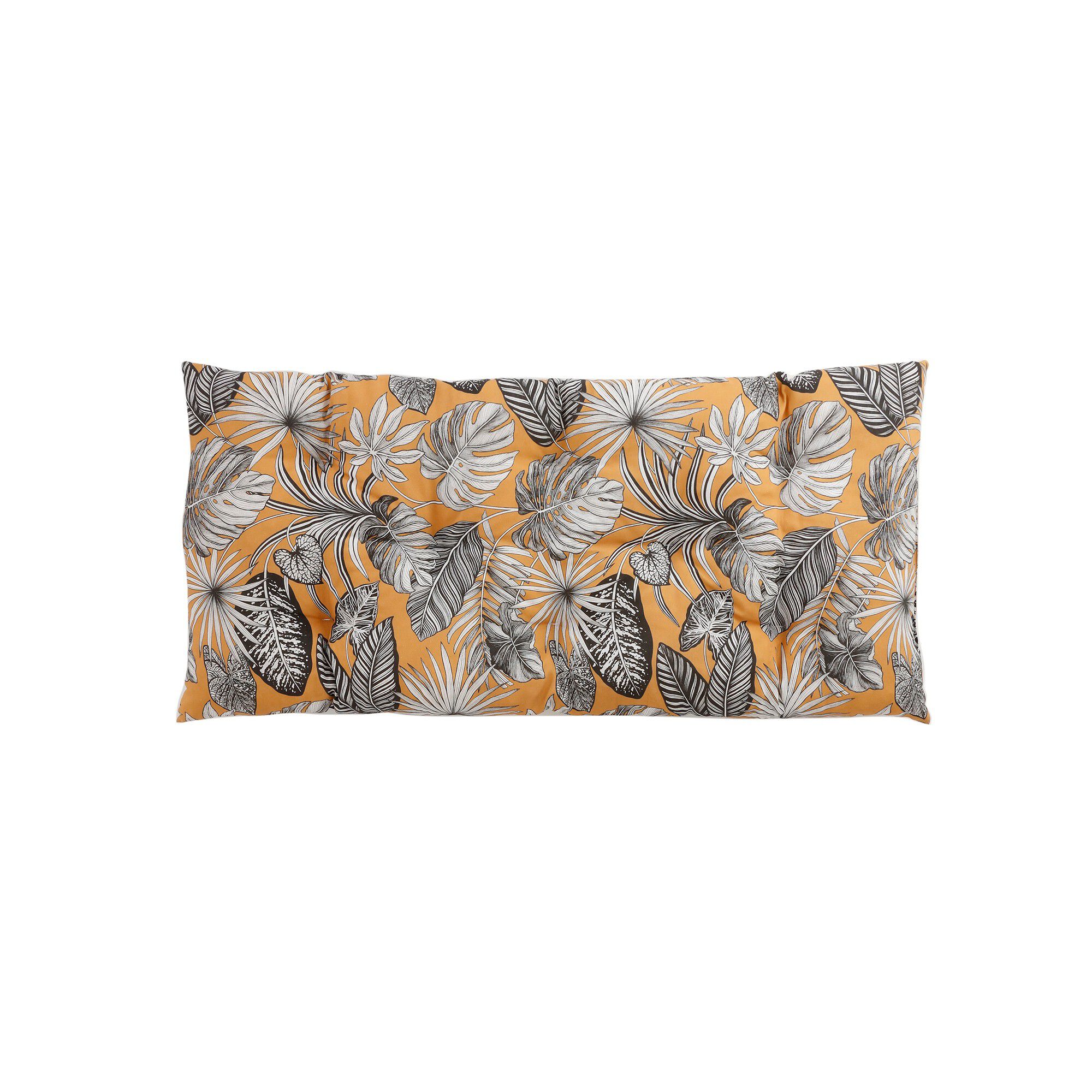Long coussin déco coton imprimé tropical