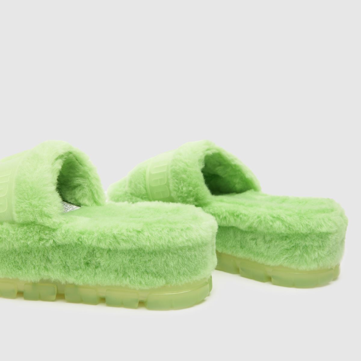 UGG – Fluffita – Limefärgade genomskinliga tofflor