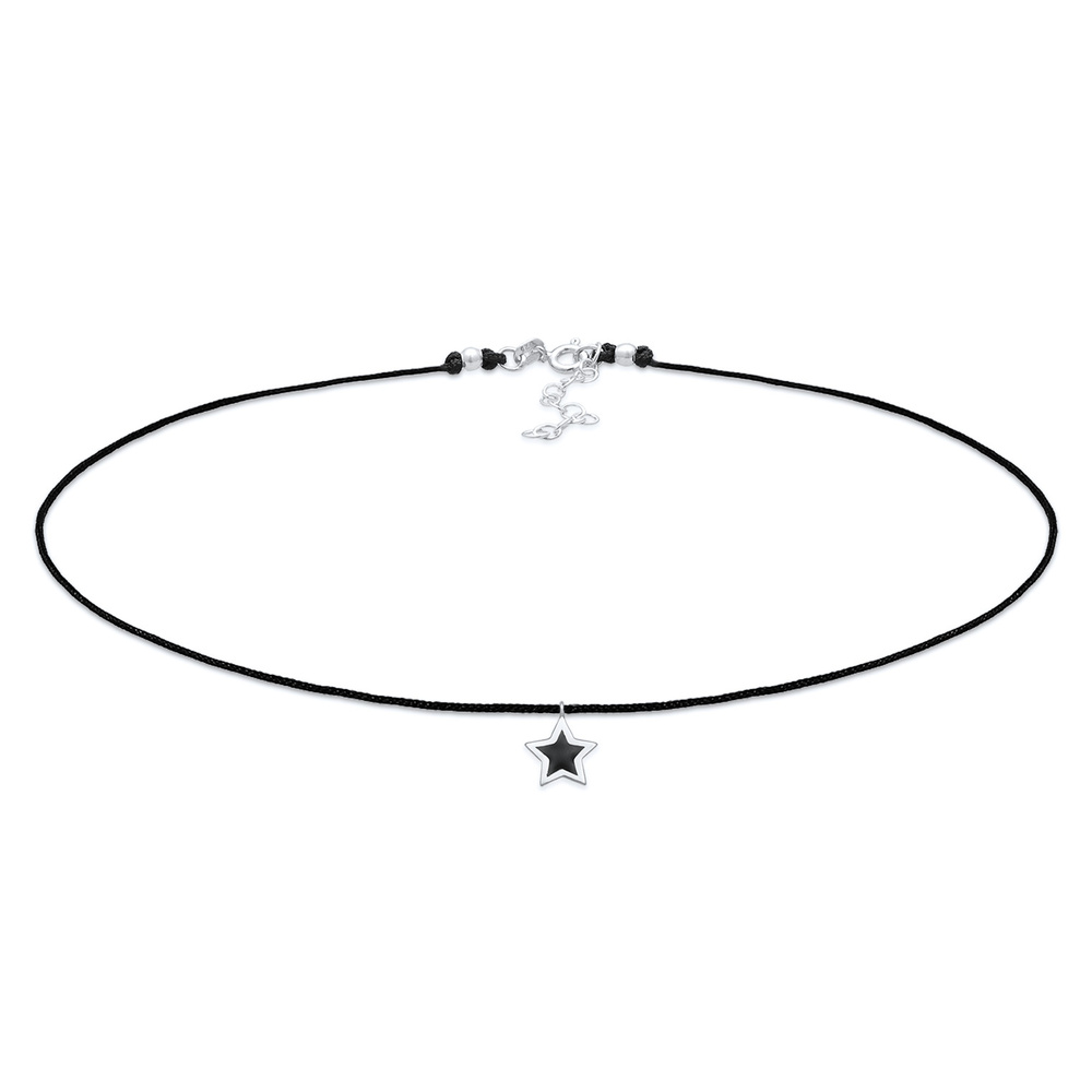 Elli Elli Collier Femmes Choker Pendentif étoile Astro avec émail et textile en argent collier