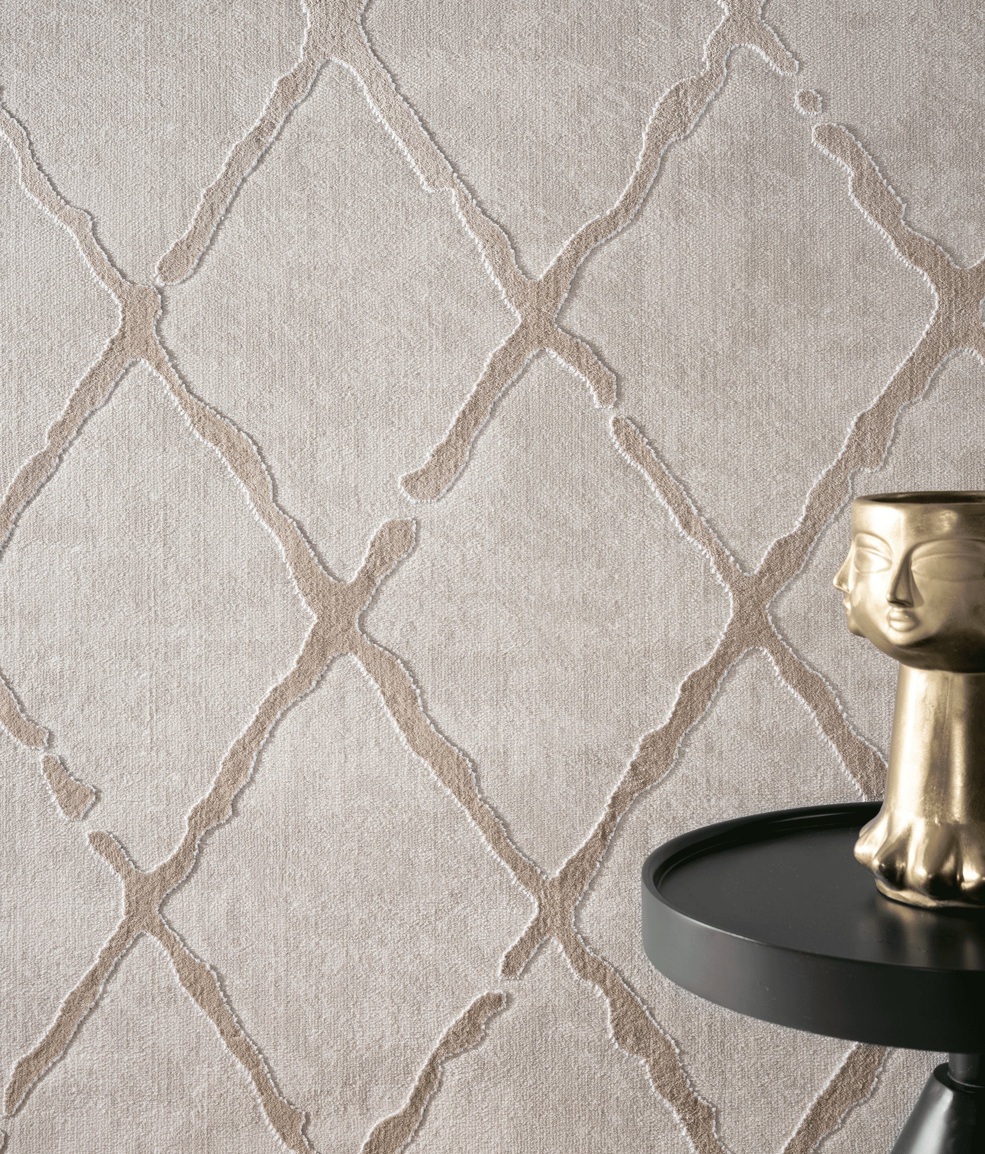 Teppich Knight Eleganter, Hochwertiger Teppich, Rauten Design, the carpet, Rechteck, Höhe: 12 mm, Wohnzimmer, Schlafzimmer, Kurzflor, Glanzeffekt, 3D Effekt