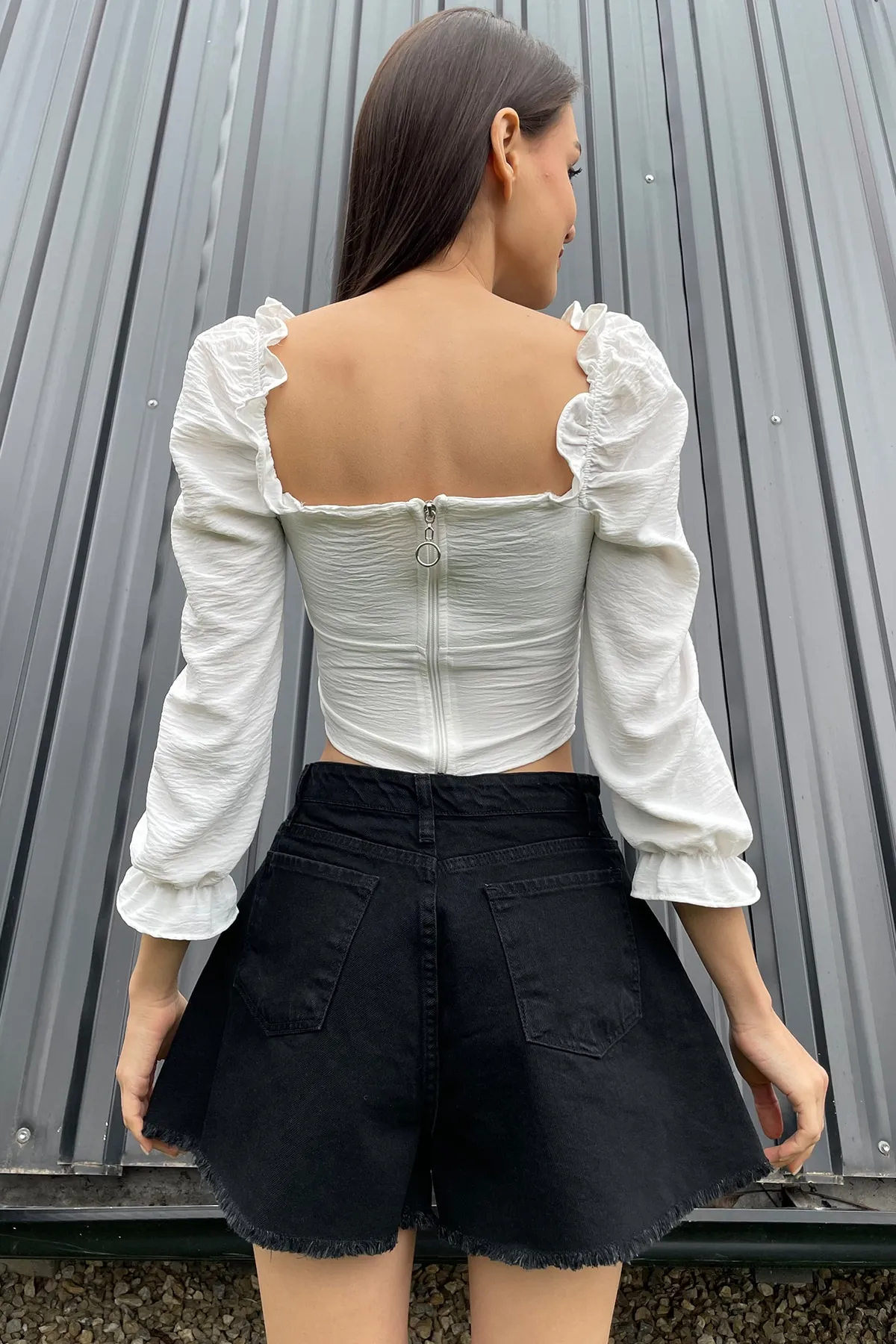 Trend Alaçatı Stili  Shorts - Schwarz - Mittlerer Bund