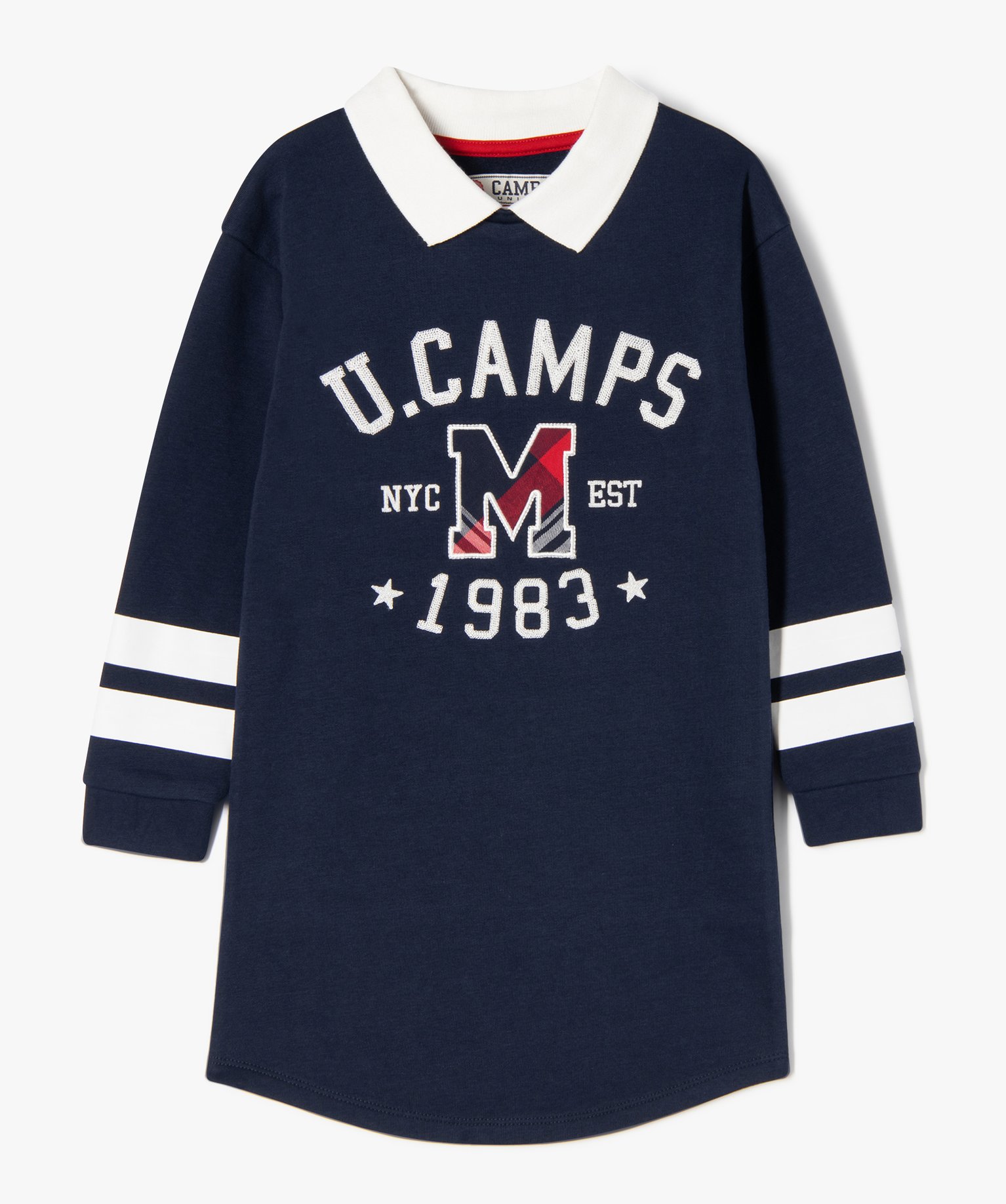 Robe sweat courte à col polo fille - Camps United marine | GEMO